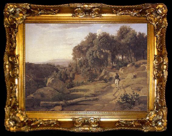 framed  camille corot A view of the burner of Volterra, ta009-2